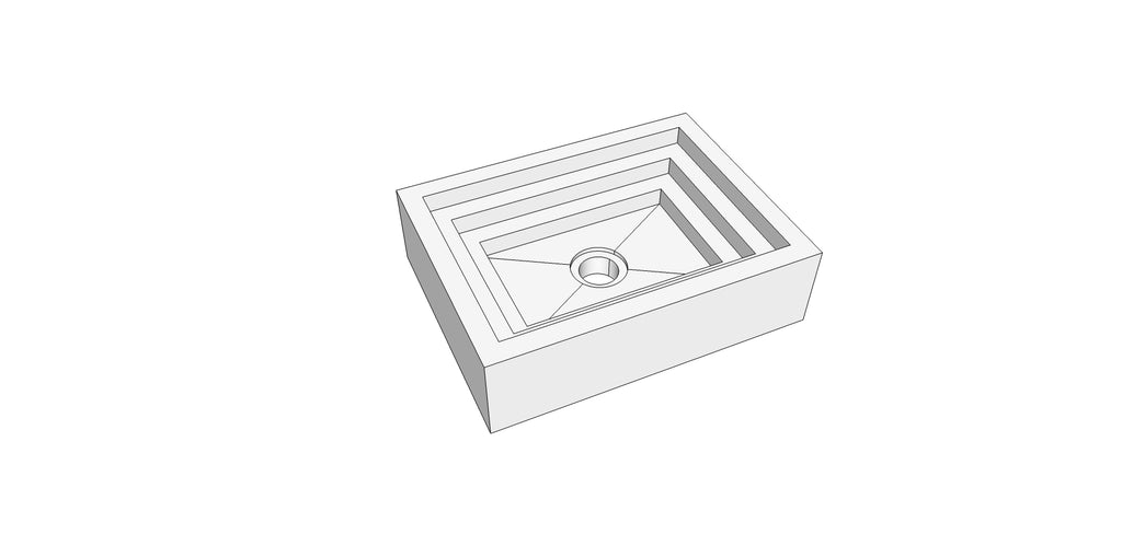 STEP Rectangular Concrete Basin - Atelier Collection (40x30cm)