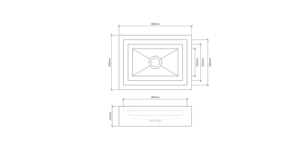 STEP Rectangular Concrete Basin - Atelier Collection (40x30cm)