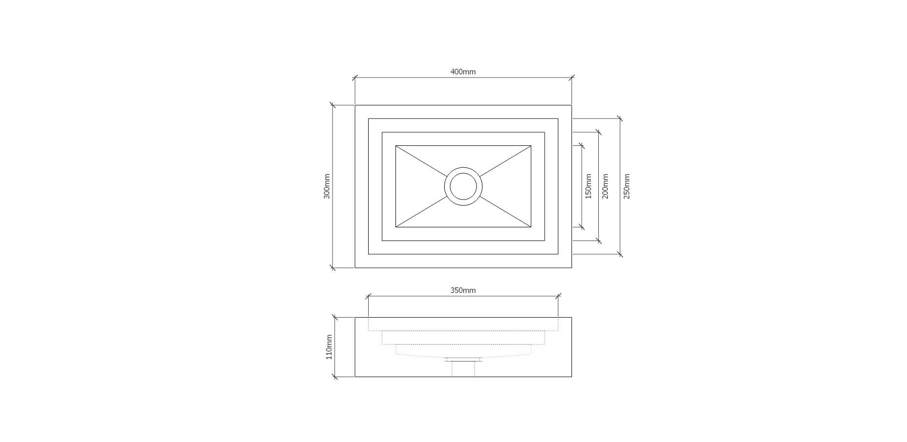 STEP Rectangular Concrete Basin - Atelier Collection (40x30cm)
