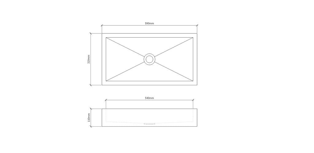 ABRA Rectangular Concrete Basin - Essential Collection (59x32cm)