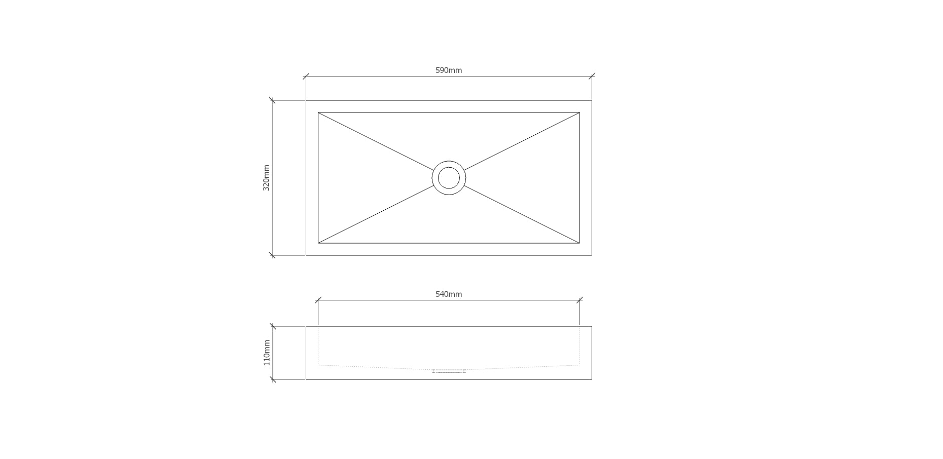 ABRA Rectangular Concrete Basin - Essential Collection (59x32cm)