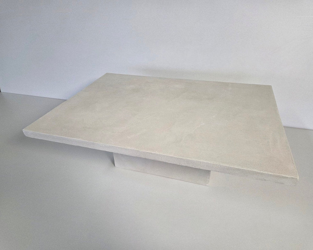 Inverted Pyramid Coffee Table - Off-White Microcement Finish - Studio Forma