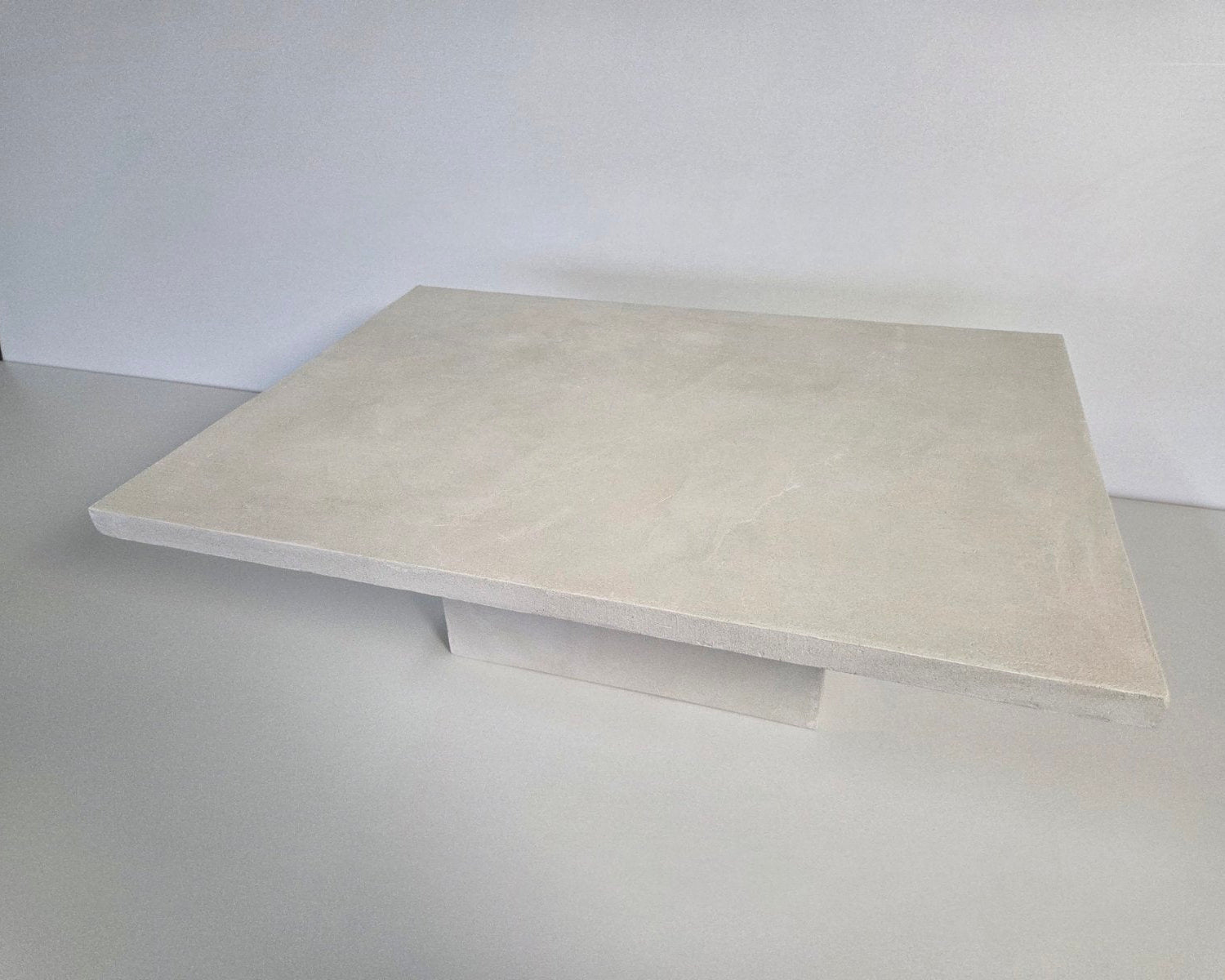 Inverted Pyramid Coffee Table - Off-White Microcement Finish - Studio Forma