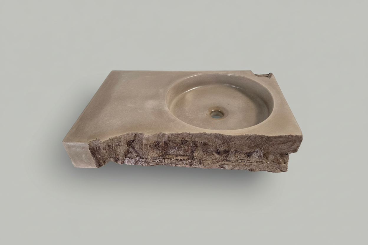 PLANA EDGE concrete basin with natural edge