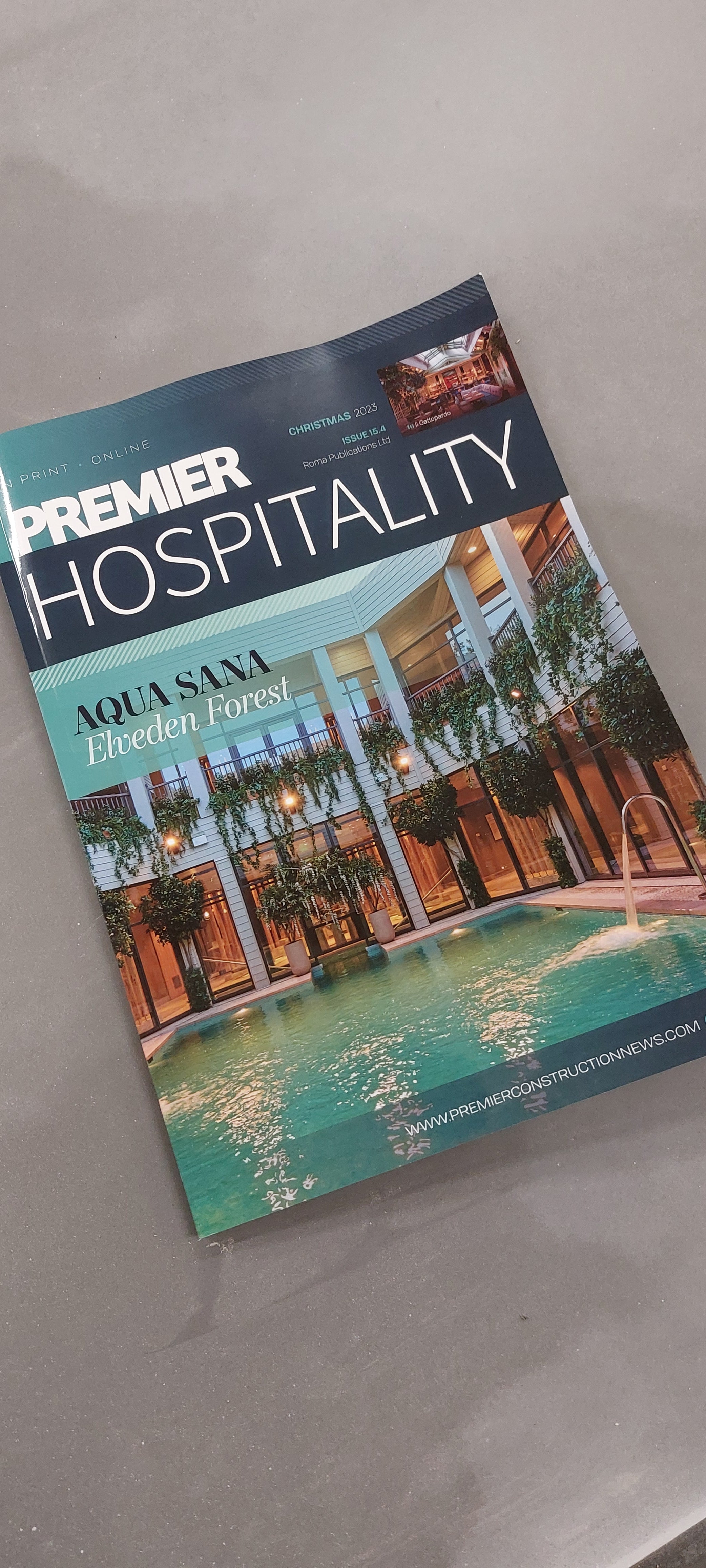 Concrete sinks featured in Premier Hospitality Magazine project showcasing bespoke bathroom design