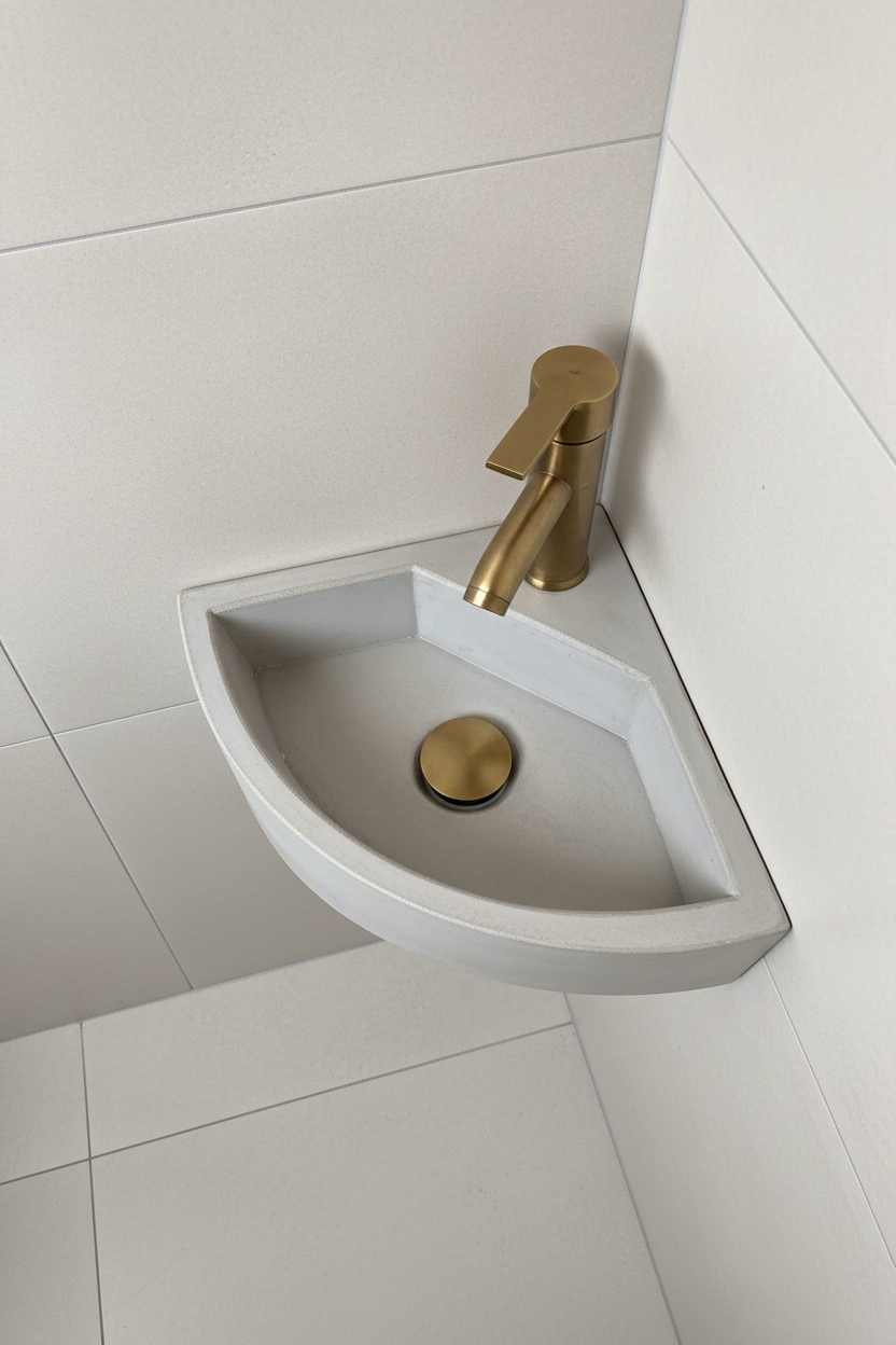 VERA Corner Concrete Basin - Essential Collection (31cm)