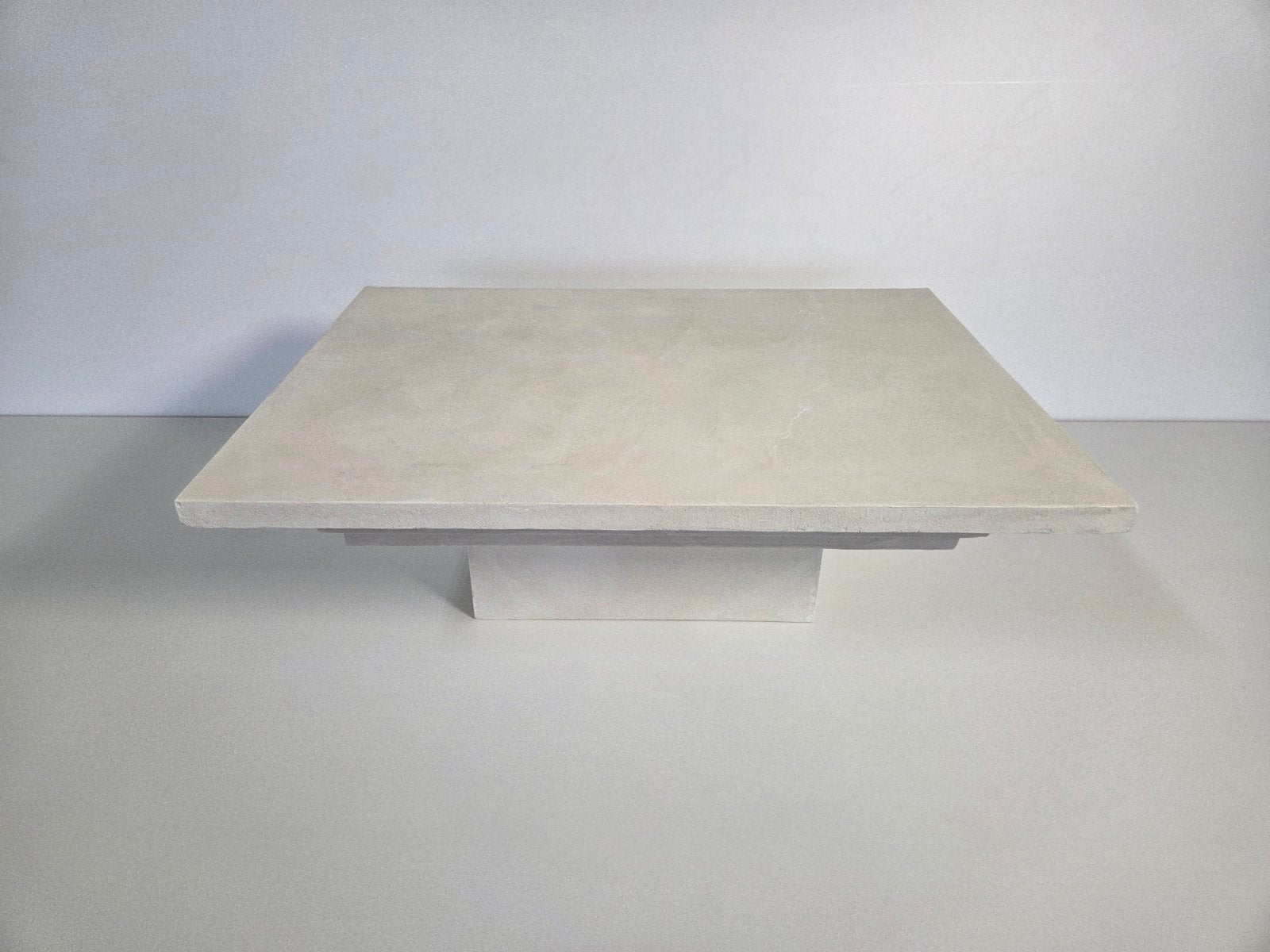 Inverted Pyramid Coffee Table - Off-White Microcement Finish - Studio Forma