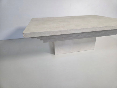 Inverted Pyramid Coffee Table - Off-White Microcement Finish - Studio Forma