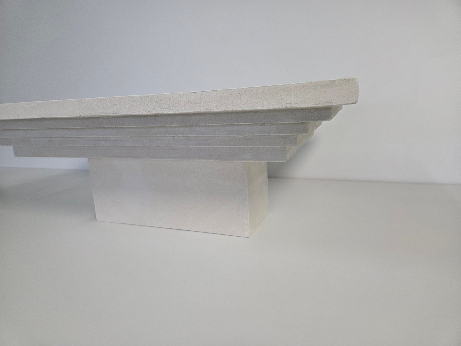 Inverted Pyramid Coffee Table - Off-White Microcement Finish - Studio Forma