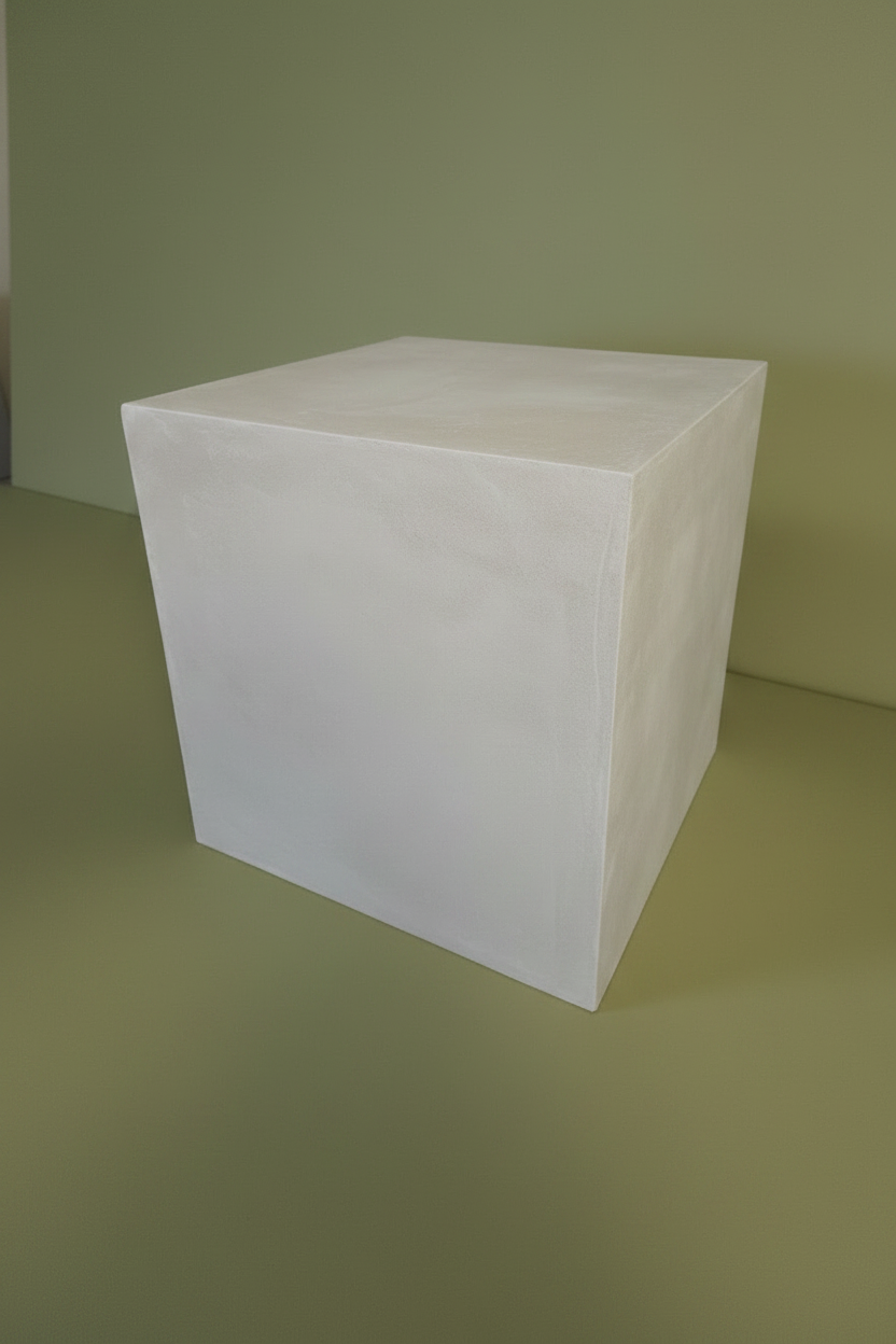 Off-white cube side table night stand