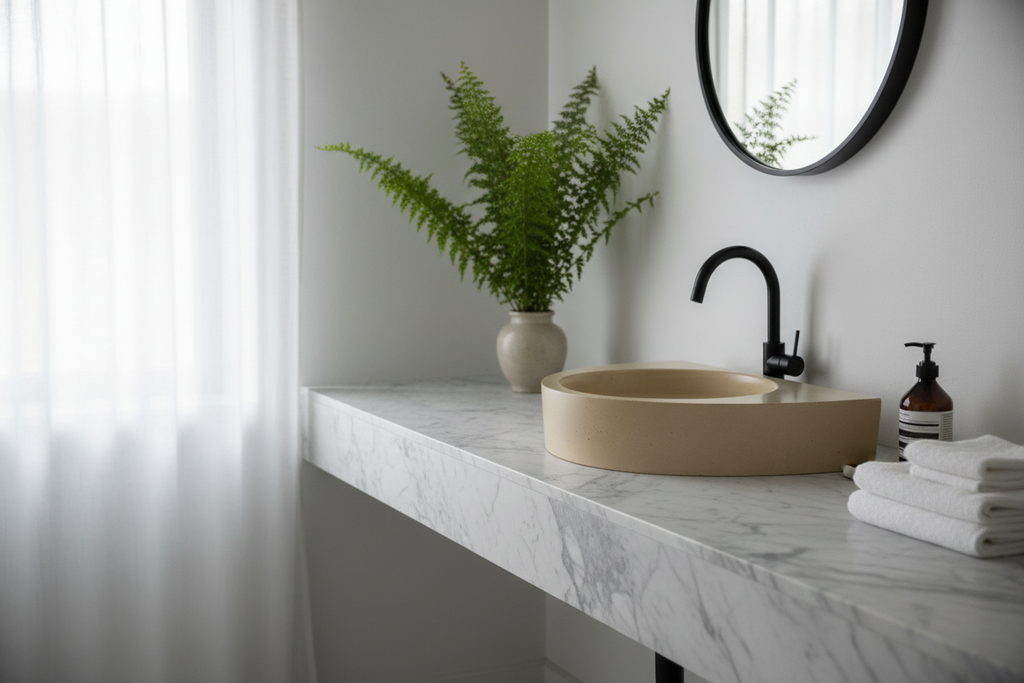 PLANA CURVE Concrete Vanity