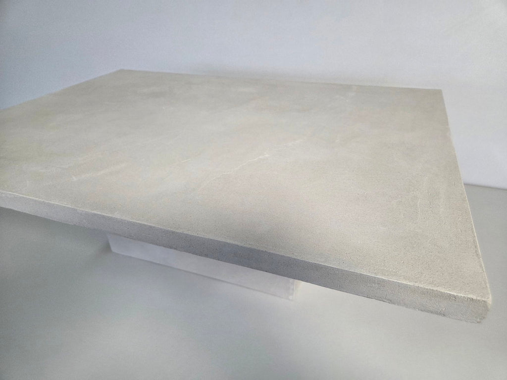 Inverted Pyramid Coffee Table - Off-White Microcement Finish - Studio Forma