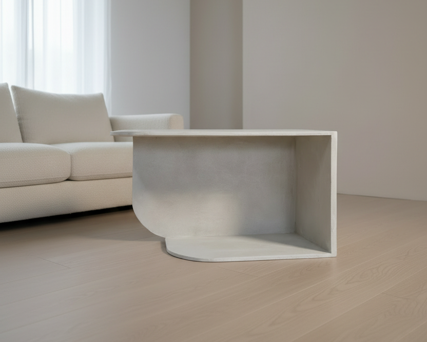 Sculptural Microcement Coffee Table - Modern Concrete Look - Studio Forma