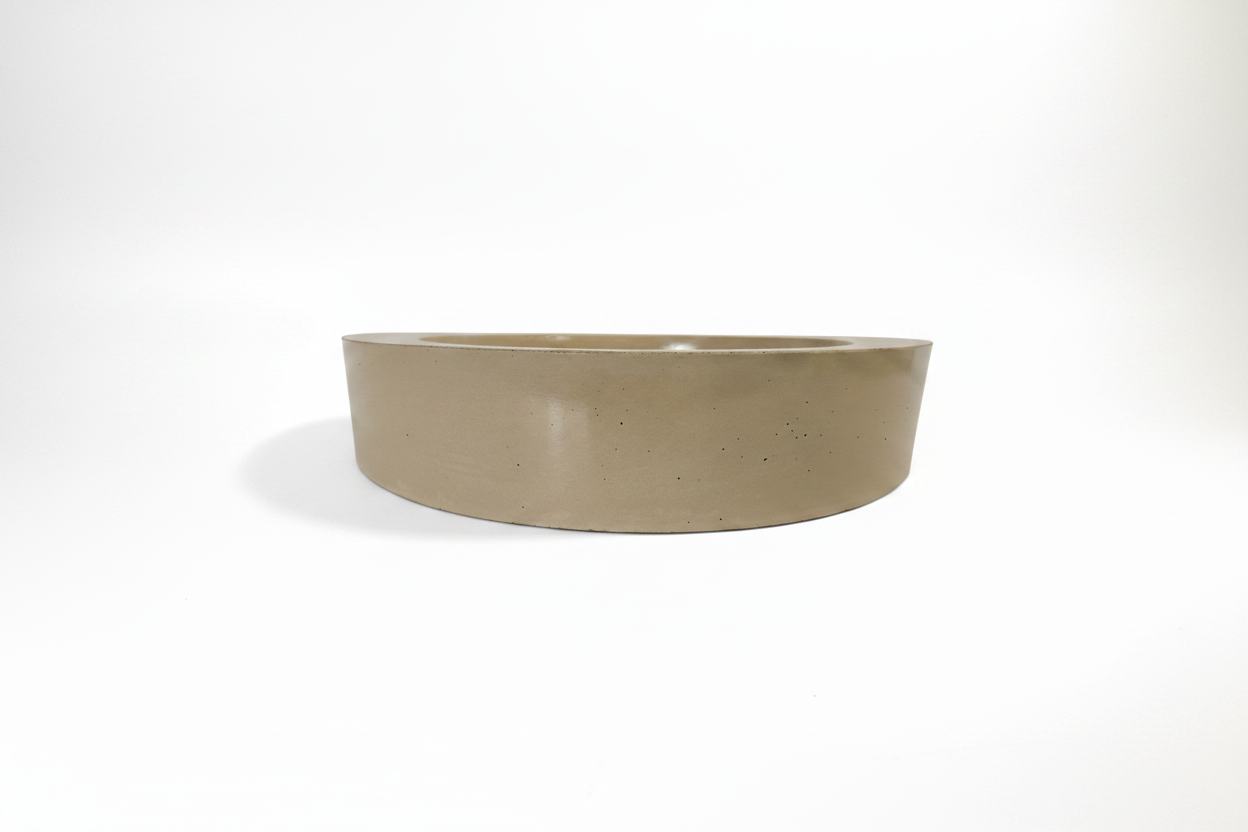 Contemporary bathroom concrete sink front view