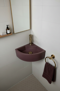 wall mounted burgundy corner bathroom sink