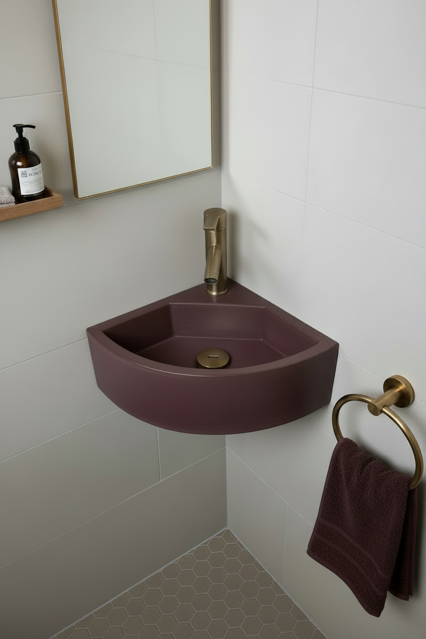 burgundy bathroom sink wall mounted